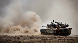 brown and black battle tank, military, tank, M1 Abrams, USMC