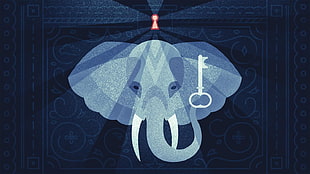 elephant head illustration, elephant