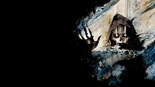 death reaper digital wallpaper, Dishonored, skull