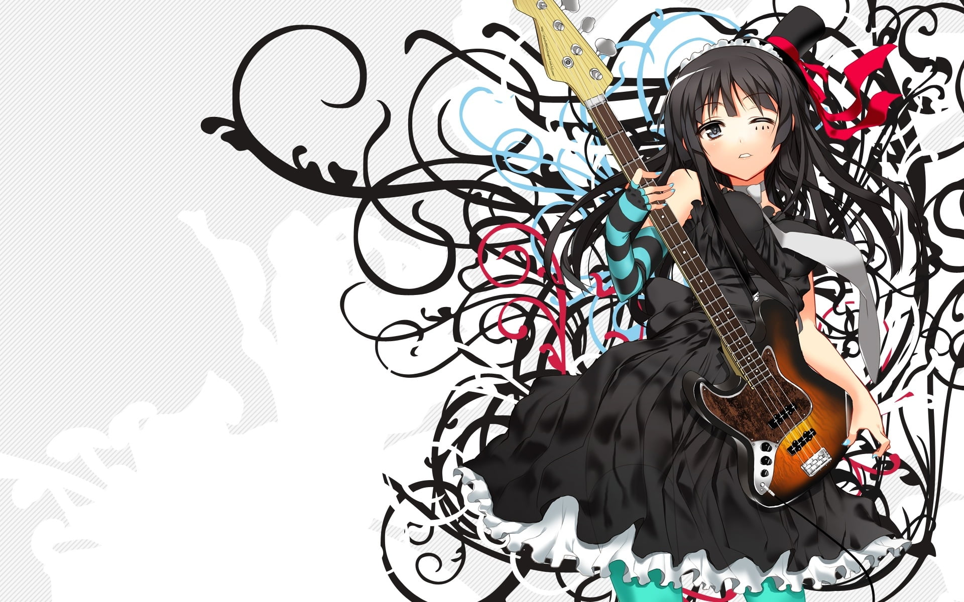 Girl Guitar Anime Musician Electric Guitar Art Png - Free PNG Images |  TOPpng