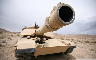 beige battle tank, M1 Abrams, tank, vehicle, military HD wallpaper