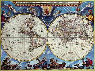 old world map, map, world map