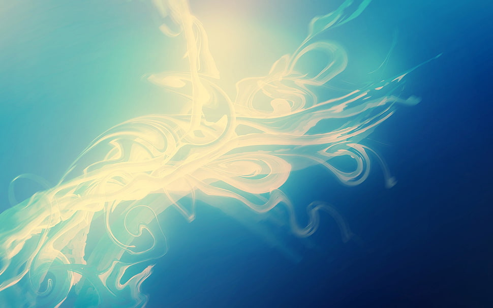 white and blue abstract illustration HD wallpaper