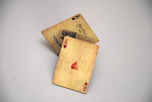 Ace of Heart and Spade playing cards, aces, playing cards