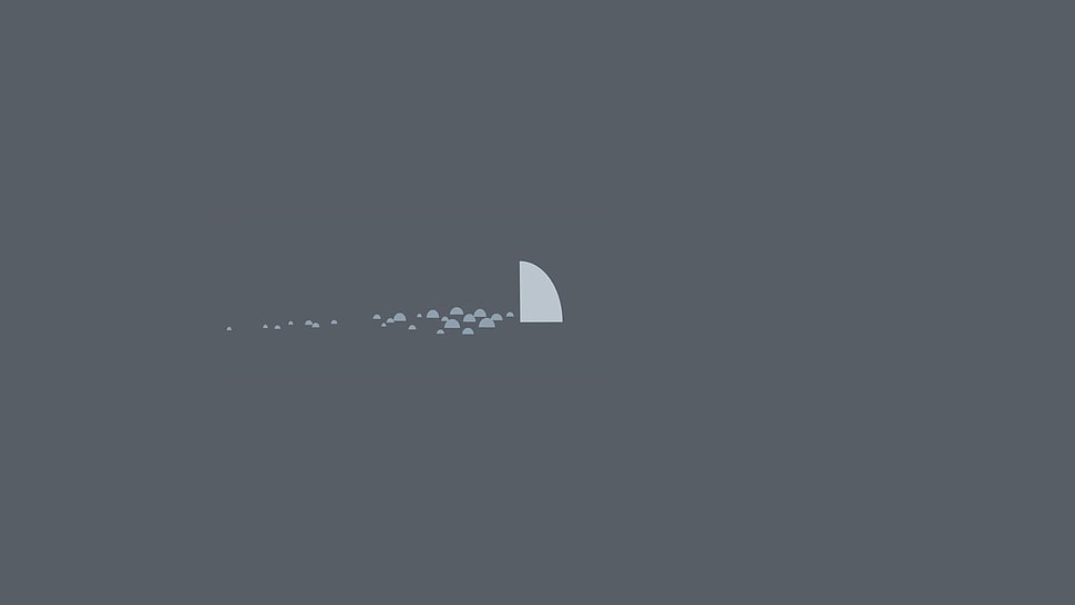 gray wallpaper, digital art, shark, fin, bubbles HD wallpaper