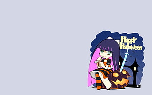 Happy Halloween illustration, Panty and Stocking with Garterbelt, Anarchy Stocking, Halloween