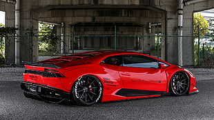 Lamborghini, Lamborghini Huracan, LibertyWalk, red HD wallpaper