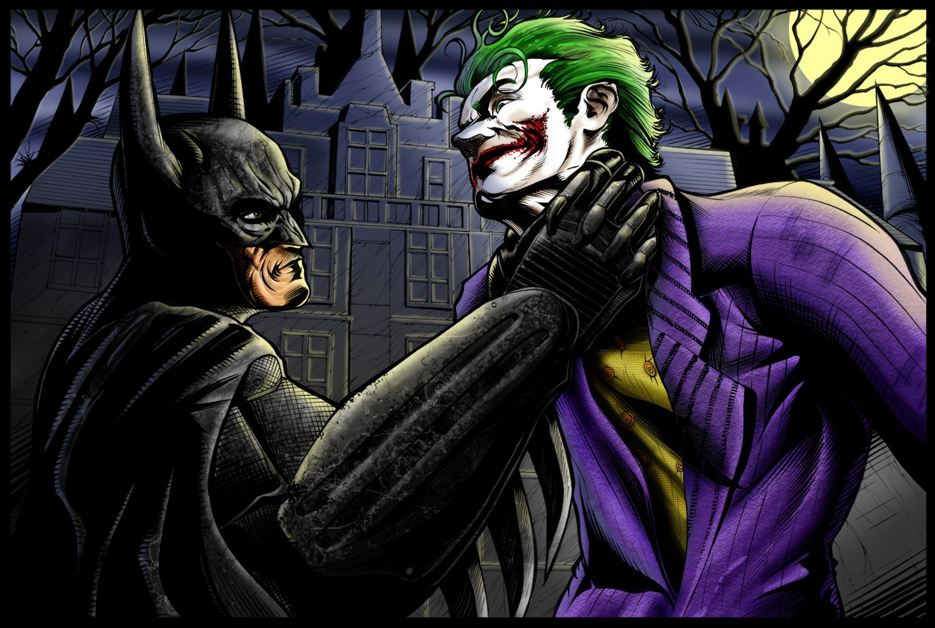 Batman and Joker illustration HD wallpaper | Wallpaper Flare