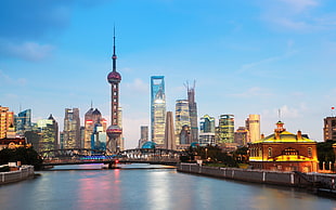 Oriental Pearl Tower, city, Shanghai, cityscape, river HD wallpaper