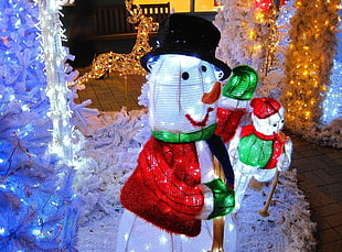 Snowmen LED decors HD wallpaper