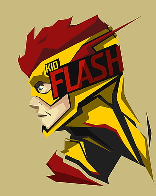 Kid Flash animated character poster, superhero, Flash, DC Comics