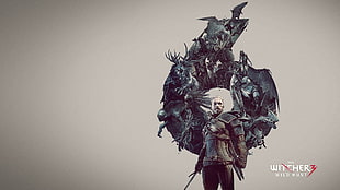 The Hunter Witcher poster HD wallpaper