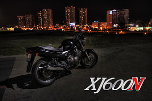 black and gray standard motorcycle, Yamaha, Yamaha XJ600N, Katowice, Poland