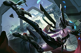 sci-fi anime illustration, futuristic, flying HD wallpaper