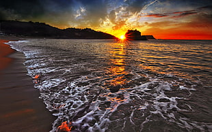 sunset view photo of seashore
