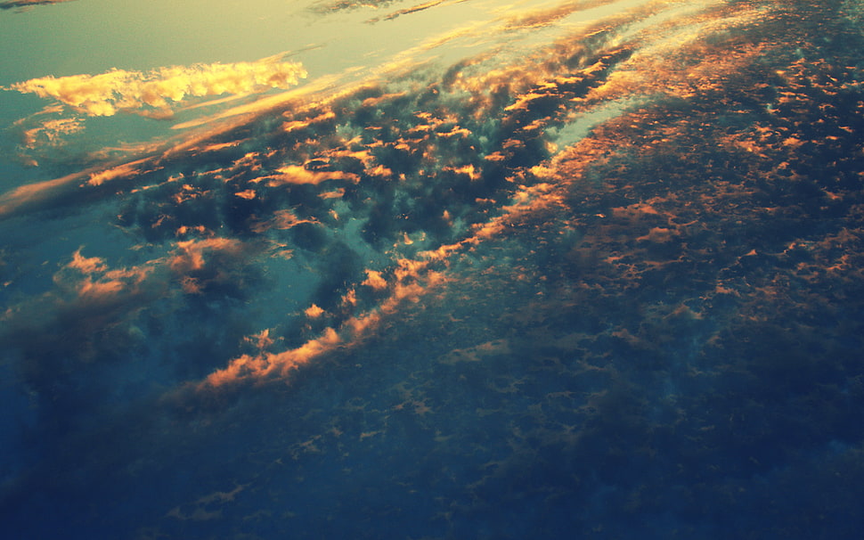 brown sky, sky, clouds, nature HD wallpaper