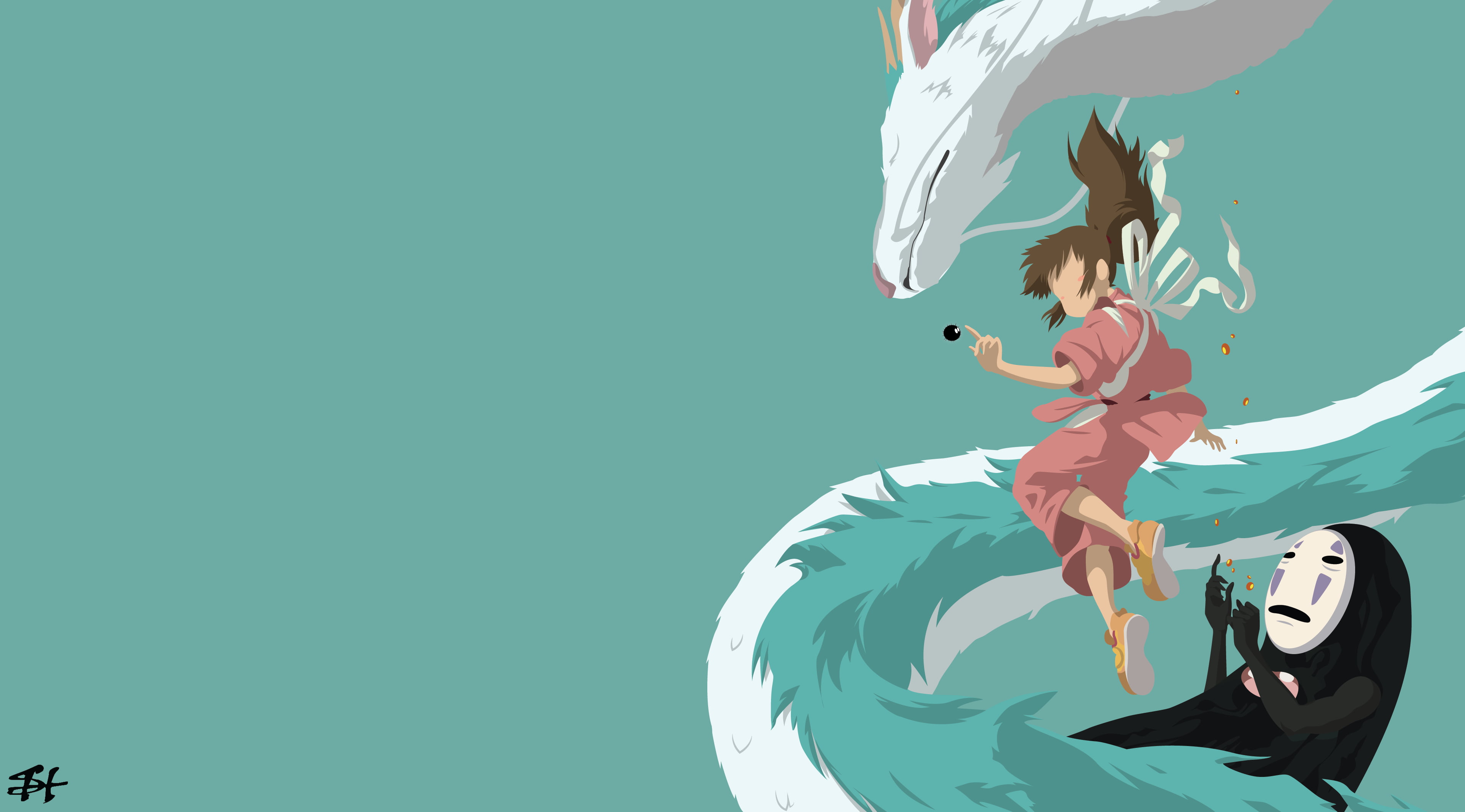 Spirited Away anime digital wallpaper