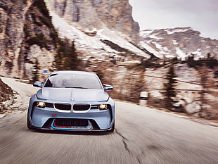 blue BMW car