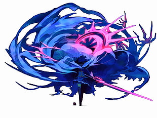 blue and purple abstract painting, anime, Mahou Shoujo Madoka Magica, Miki Sayaka