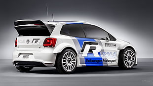 white Volkswagen 3-door hatchback, car, Volkswagen, VW Polo WRC, rally cars HD wallpaper
