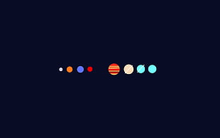 Solar System illustration, planet, minimalism, Solar System