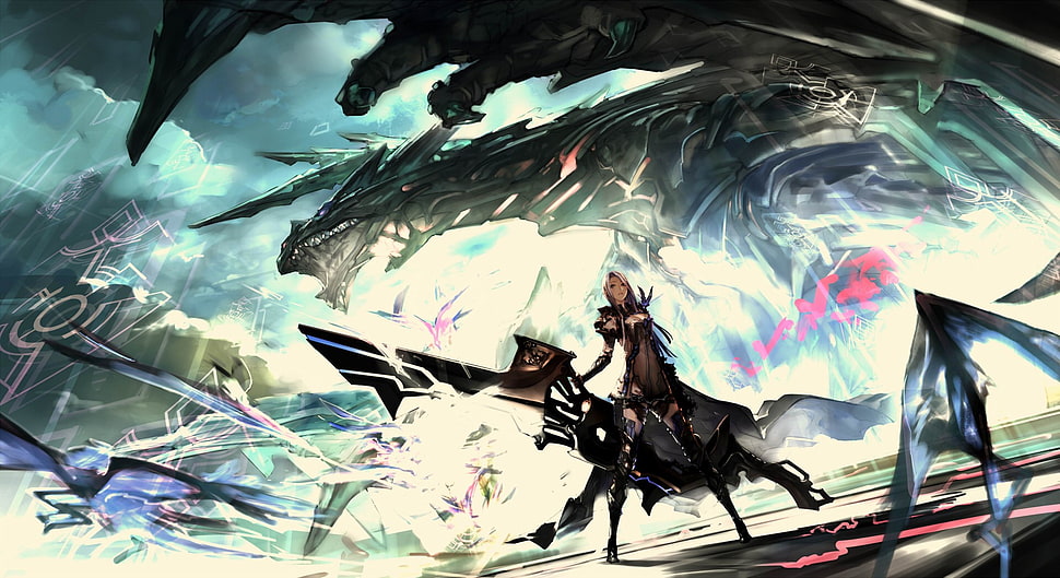 game application poster, dragon HD wallpaper
