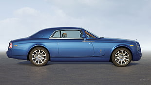 blue coupe, Rolls-Royce Phantom, car, blue cars