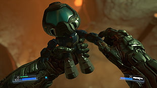black and green camouflage paintball gun, Doom (game), screen shot HD wallpaper
