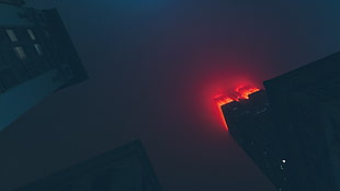red lighted building