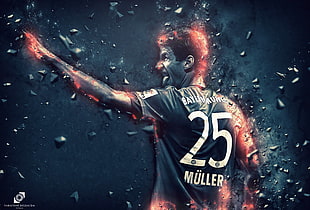 Muller 25 digital wallpaper, thomas  muller, footballers, Germany, Bundesliga HD wallpaper