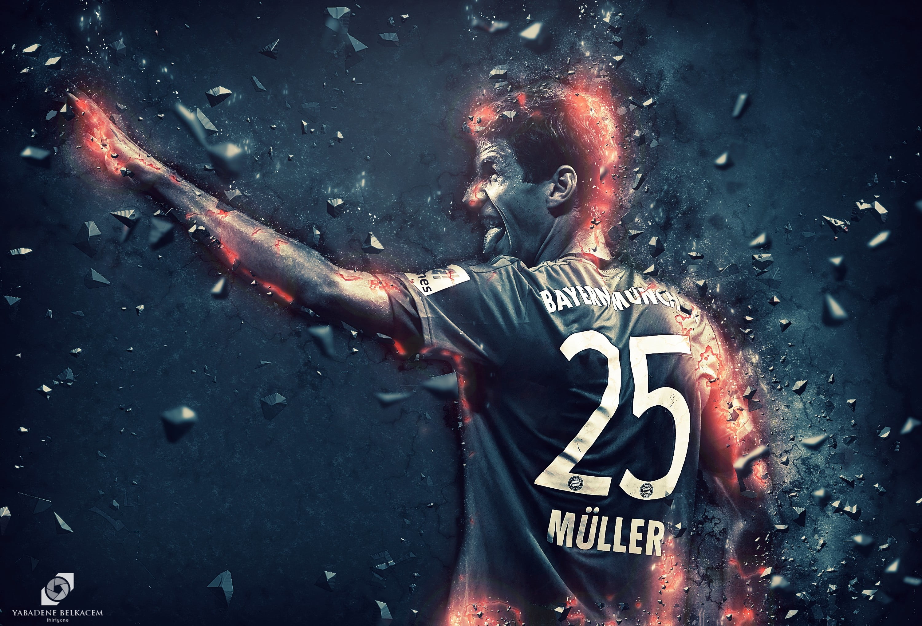 Muller 25 digital wallpaper, thomas  muller, footballers, Germany, Bundesliga