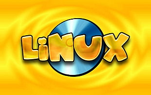 yellow and blue emoji print, Linux, GNU
