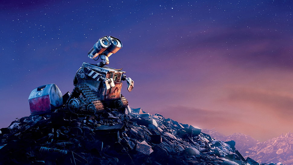 E.T. digital wallpaper, WALL-E, movies, robot, animated movies HD wallpaper