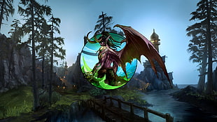 animated character wallpaper, Illidan Stormrage, World of Warcraft, Illidan