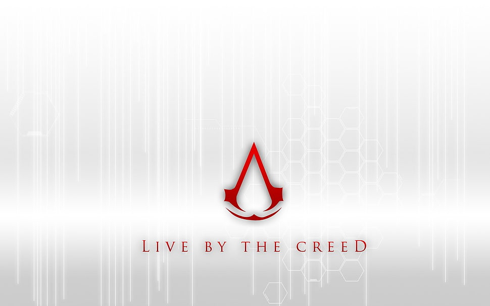 live by the creed Assassin's Creed logo illustration HD wallpaper