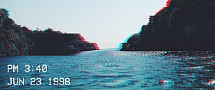 island, glitch art, 1998 (Year) HD wallpaper