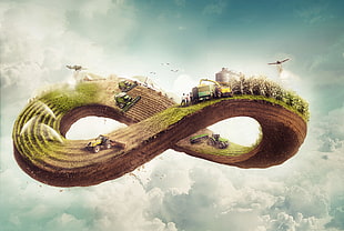 infinity farm illustration HD wallpaper