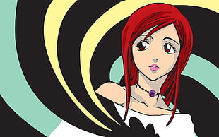 red haired woman anime character
