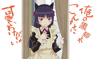 female anime character in made costume with cat headband