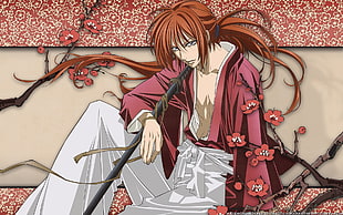 Kenshin Himura, anime, Rurouni Kenshin, anime boys HD wallpaper