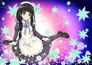 black haired female animated character with white apron