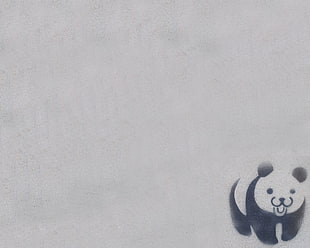 panda sticker, panda, simple, animals, artwork HD wallpaper