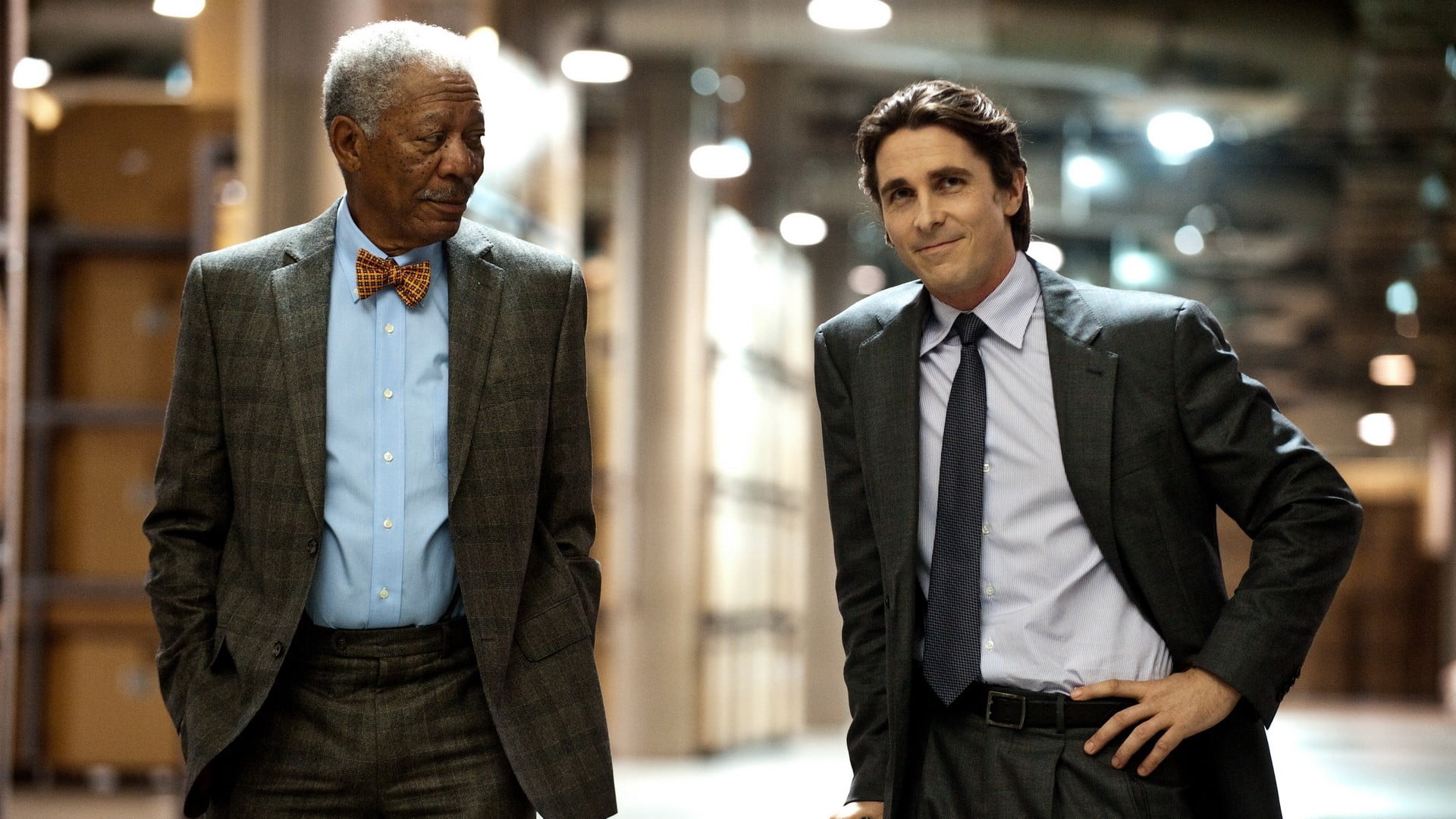 Morgan Freeman and Christian Bale, The Dark Knight Rises, Morgan Freeman, Christian Bale, Bruce Wayne