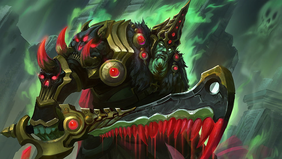 black and red floral print textile, Dota 2, Loading screen HD wallpaper