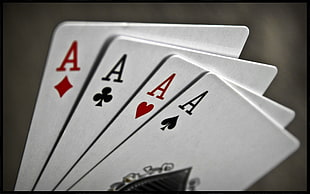 Ace of Diamonds, clubs, heart, and spade playing cards HD wallpaper
