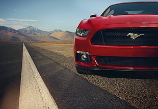 red Ford Mustang, car, muscle cars, Ford, Ford Mustang HD wallpaper
