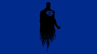 Superman silhouette, Superman, Minimal, Blue