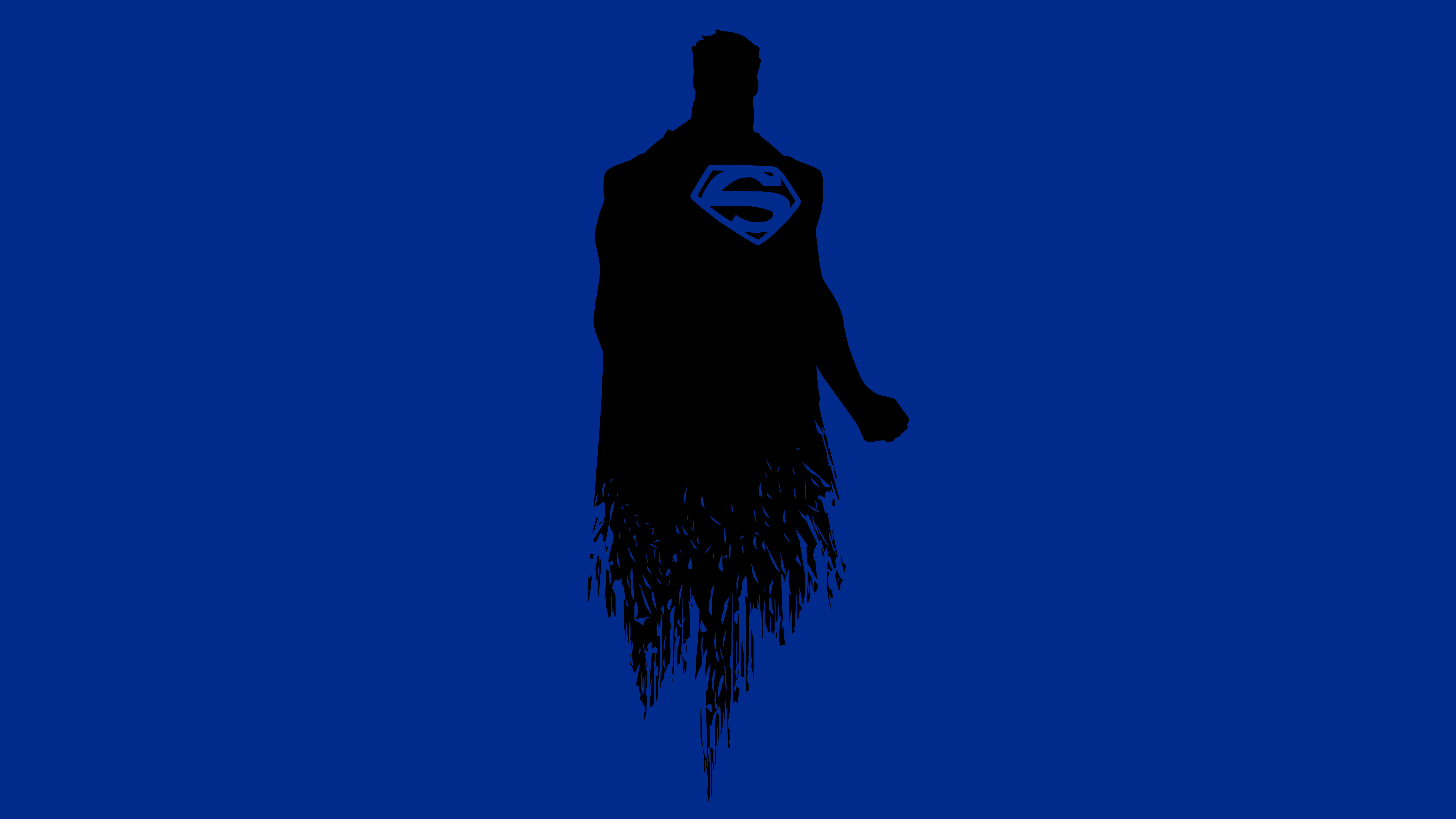 Superman silhouette, Superman, Minimal, Blue