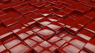 Surface,  Cubes,  Red,  Smooth HD wallpaper