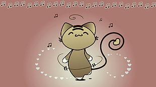 brown cat cartoon character illustration